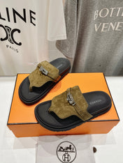 EMPIRE SANDAL BLACK MIX ARMY GREEN SUEDE
