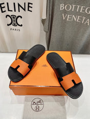 IZMIR SANDAL BLACK MIX ORANGE LAMBSKIN