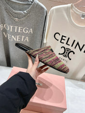KNITTED MULES IN COLORFUL WOOL