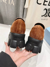 MONOLITH LOAFERS IN RED BROWN SUEDE