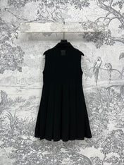 Loewe 25 Sleeveless Pleated Shirt Black Polyester Fiber