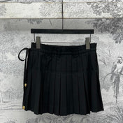 Loewe 25 Pleated Short Skirt Black Polyester Fiber