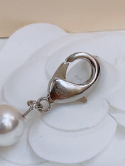 CHAIN BELT IN PEARL AND SILVER METAL