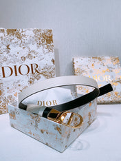 DIOR 25S BELT 20 MM IN WHITE CALFSKIN 572896