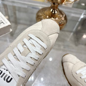 PLUME NAPPA SNEAKERS IN OFF WHITE SUEDE AND CANVAS