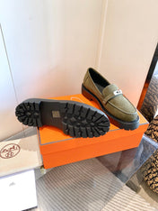 ICONE LOAFER IN ARMY GREEN SUEDE