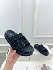 DAD SANDAL MULE IN BLACK SUEDE
