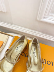 LV WOMEN ROMY HIGH BALLERINA IN GOLDEN METALLIC LAMBSKIN