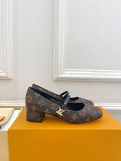 LV WOMEN ROMY HIGH BALLERINA IN CHOCOLATE BROWN MONOGRAM LAMBSKIN