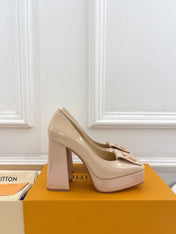 SHAKE MARY JANE HIGH HEEL 12 CM IN BISQUE BEIGE CALFSKIN