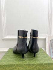 SIGNORIA SHORT BOOTS 4.5CM IN BLACK CALFSKIN