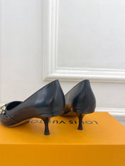6AM HIGH PUMP 5 CM IN BLACK CALFSKIN