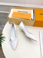 6AM HIGH PUMP 5 CM IN WHITE CALFSKIN