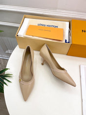 6AM HIGH PUMP 5 CM IN BISQUE BEIGE CALFSKIN