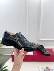 VIV' RANGERS LACE-UPS IN BLACK CALFSKIN