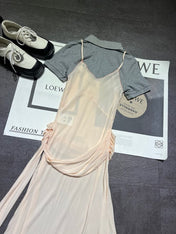 MIUMIU 26S TWO PIECE PINAFORE DRESS SET 870