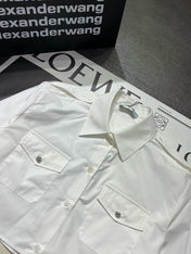 PRADA 26S CROPPED LONG-SLEEVE SHIRT 1155