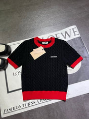 MIUMIU SHORT-SLEEVE KNIT SWEATER 530