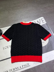 MIUMIU SHORT-SLEEVE KNIT SWEATER 530