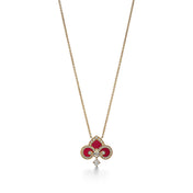 FLEUR DE LIS PINK GOLD DIAMOND NECKLACE