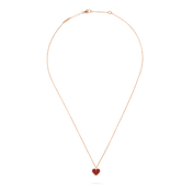SWEET CLOVER CARNELIAN HEART NECKLACE