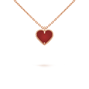 SWEET CLOVER CARNELIAN HEART NECKLACE