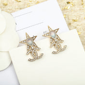 DOUBLE C GOLD STAR EARRINGS