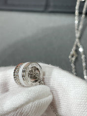QUATRE 4 ROW PEDANT SILVER DIAMOND NECKLACE