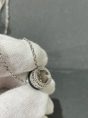 QUATRE 4 ROW PEDANT SILVER DIAMOND NECKLACE