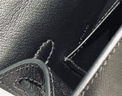 HM KELLY MINI 20 BLACK EPSOM SILVER HARDWARE