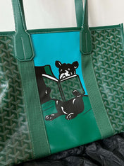 GOYA VILLETTE TOTE 45CM GREEN CANVAS