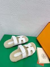Chypre Sandal White shearling insole White goatskin lining