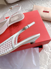 Vlogo Slingback Ballerina White Mesh