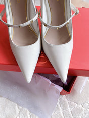 Rockstud Straps Pump 90mm White