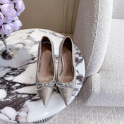High-heels Pump Crystals 10cm Rose Cannelle With Crystals