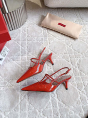 2 Rockstud Slingback 65mm Shiny Red