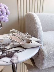 2 Rockstud Slingback 65mm Shiny White